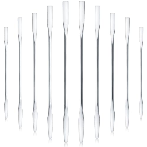 Shappy 10 Pcs Stainless Steel Makeup Spatula Set – Double Ended Cosmetic Mixing Tool for Cream, Foundation, Lip Gloss, Nail Art & DIY Beauty, Lab & Food Use(mini Square & Round Head)