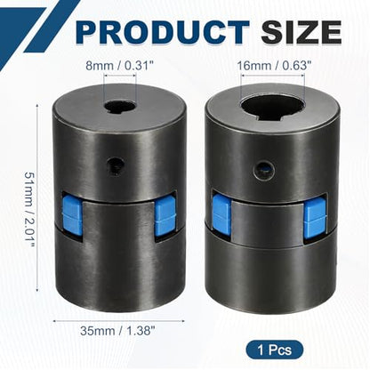MECCANIXITY Flexible Coupling Coupler Set, 5/16" to 5/8" L070 Black - size: 5/16" to 5/8"