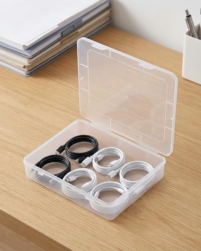 9 Pack Clear Plastic Storage Boxes with Snap-Lock Lids, Assorted Sizes Mini Organizer Containers with Bonus Marking Labels for DIY Crafts, Beads,Charms,Stickers, SMT Components,Hardware - size: 9 Pcs Mixed Sizes