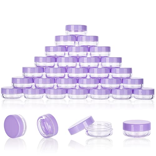 3 Gram Sample Containers 100 Count Empty Lip Balm Containers with Labels - color: Purple
