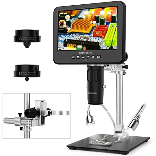 LM246MS 3 Lens 7 inch HDMI Digital Microscope for Adult Soldering - size: 3 Lens 7" HDMI