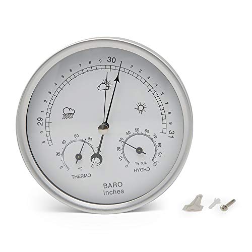 3-in-1 Imperial Weather Station 5.2'' Dial Mechanical Barometer - size: 5.2" Diameter