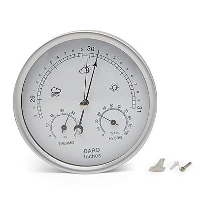 3-in-1 Imperial Weather Station 5.2'' Dial Mechanical Barometer - size: 5.2" Diameter