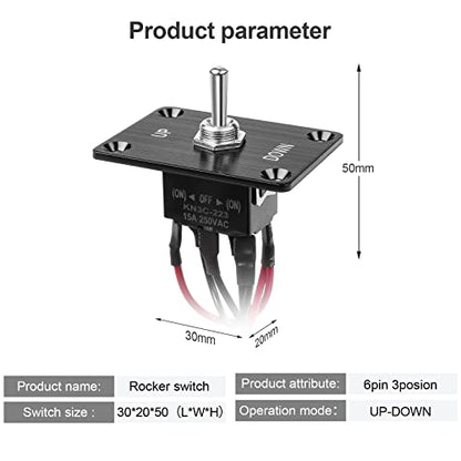 Button Switch Rocker Switch Toggle Switch Self Reset 6 Pin 3 Position - color: Up-Down