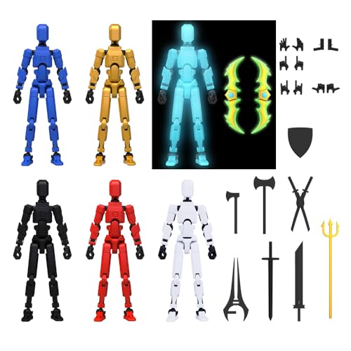 MerryXD 6 Pack Assembly Completed T13 3D Action Figure,Dummy Nova Titan Lucky 13 Action Figure 3D Printed Multi-Jointed Movable Toy - color: Assorted