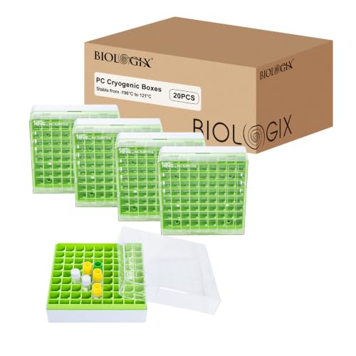 2in Cryo Boxes, 81-Well Tube Racks, Case of 20, Green - color: Green, size: 2in,81-well