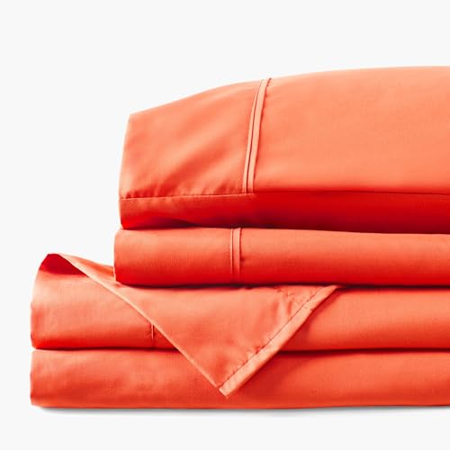 PeachSkinSheets Cooling Bed Sheets for Hot Sleepers (XL Full, Hot Coral) - color: Hot Coral, size: Full XL
