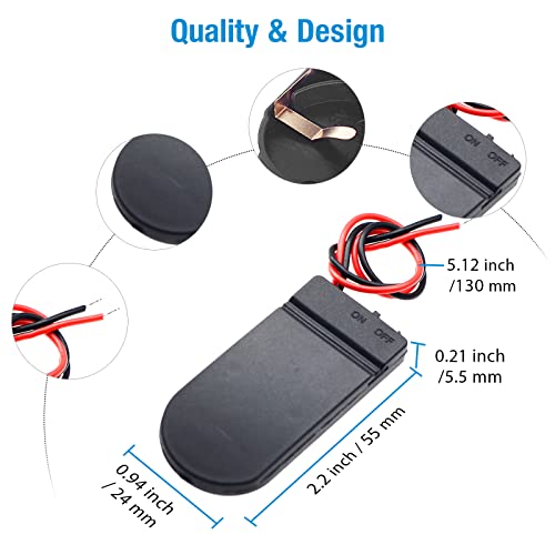 6 Pcs 2 x 3V CR2032 Button Coin Cell Battery Holder - size: 6Pcs (Pack of 2), style: 2×3V CR2032