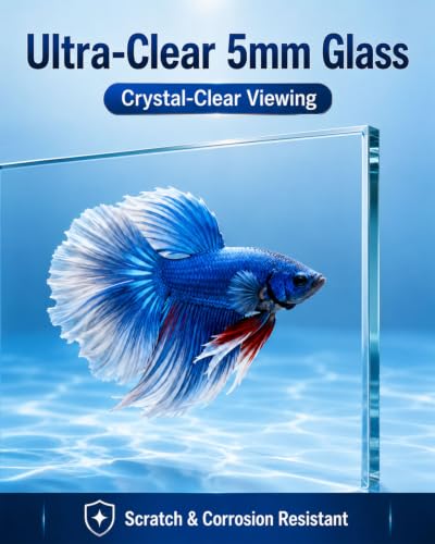 5 Gallon Glass Aquarium Starter Kit, Rimless Fish Tank - color: Transparent, size: 5 Gallon