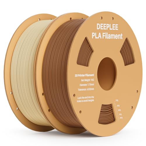 PLA 1.75mm 3D Printer Filament, 2 Pack 1kg Beige/Brown - color: 2*beige/Brown