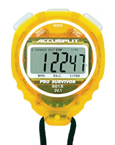ACCUSPLIT Pro Survivor - A601X Stopwatch, Clock, Extra Large Display - color: Lemon