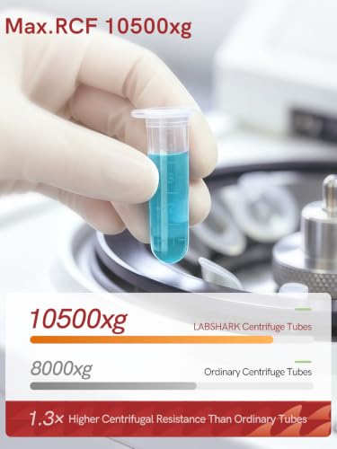 5ml Microcentrifuge Tubes 200PCS with Attached Lid Max.RCF 10500xg for Lab - size: 5ml