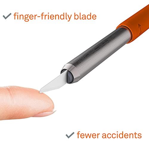 Slice 10518 Craft Knife, Finger-Friendly Edge, Safer Choice, Never Rusts, Lasts 11x Longer Than Metal, Precision Cutting, Never-Lost Safety Cap (Pack of 2) - size: 2 Pack