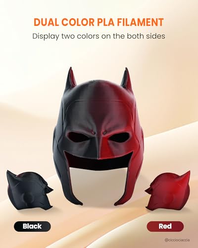 TECBEARS Matte PLA Dual Colors, 2kg Bundle, E2501, 0.25kg/Spool, 8 Packs - color: 0.25kg*8 Black, Blue-red, Yellow-red, Yellow-cyan, Purple-green, Black-blue, Black-red, Orange-red