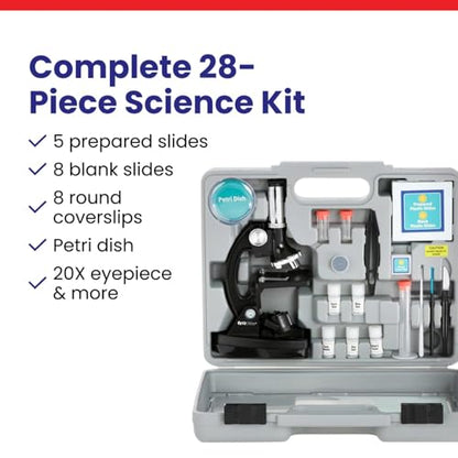 AmScope M30-ABS-KT51 STEM Microscope Kit, Monocular, Black - style: B) Black Microscope Kit