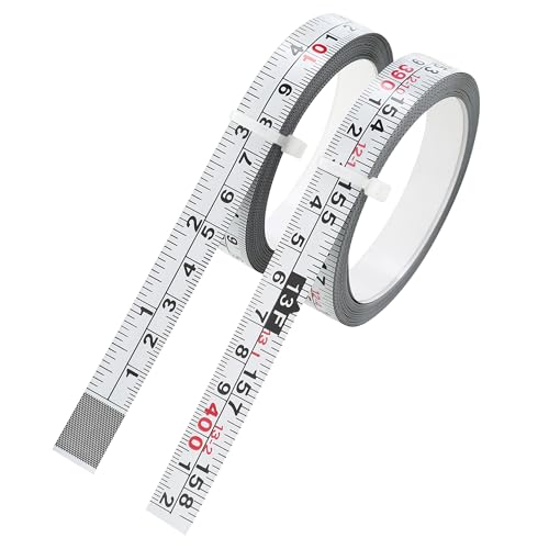 2-Pack Steel Self-Adhesive Measuring Tape, Imperial & Metric Stick-on Ruler, Left to Right and Right to Left Reading Tape Measure for Woodworking, Workbench, Table Saw, Drafting Table, 400cm/157Inch - size: 4m