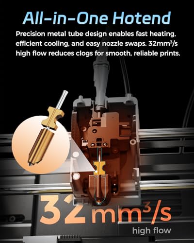 FLASHFORGE AD5X Upgraded 0.4mm Hardened Nozzle, Wear-Resistant, High Flow 32mm³/s Hotend Kit for High-Speed 3D Printers - style: Hardened-0.4 mm