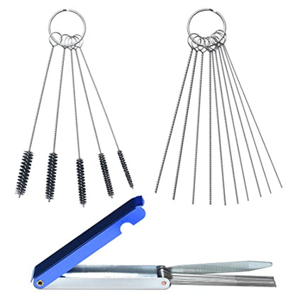 Carburetor Carbon Dirt Jet Remove Cleaner Tool Kit - color: 13 Cleaning Wires Set + 10 Cleaning Needles + 5 Nylon Brushes Tool Kit