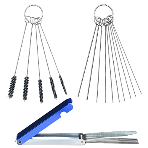 Carburetor Carbon Dirt Jet Remove Cleaner Tool Kit - color: 13 Cleaning Wires Set + 10 Cleaning Needles + 5 Nylon Brushes Tool Kit