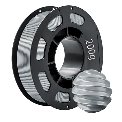 PLA Filament Printer Filament Modeling Material 1.75mm 200g, High Speed Printing Filament, Enhanced Toughness, No Clogging No Warping, Dimensional Accuracy ±0.02mm Silvery A4 - color: Silvery