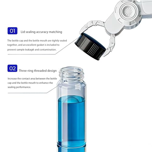 25 PCS 30ML Clear Small Liquid Sample 27.5 * 84mmGlass Vials with Screw Caps, Leak-Proof Vial, Black Screw Cap with PE Liners - size: 30ML