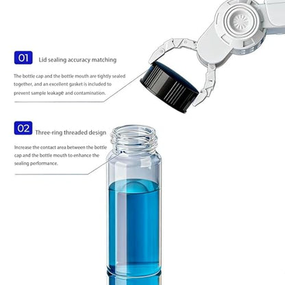 25 PCS 30ML Clear Small Liquid Sample 27.5 * 84mmGlass Vials with Screw Caps, Leak-Proof Vial, Black Screw Cap with PE Liners - size: 30ML