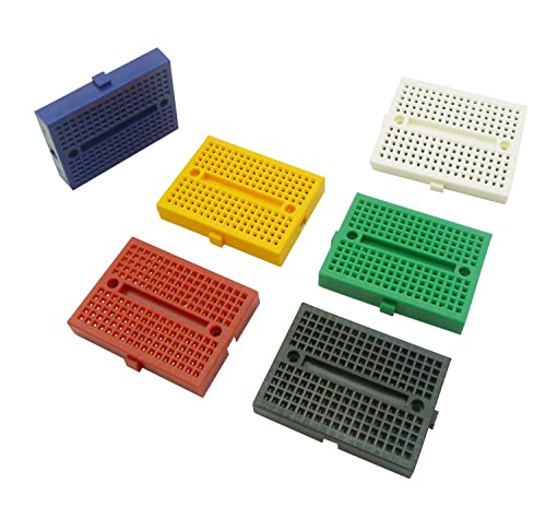 6PCS 170 Tie Points Mini Breadboard Kit, SYB-170 Solderless Prototype Kit PCB Board + 65PCS Male Cable for Arduino for Raspberry PI DIY Projects