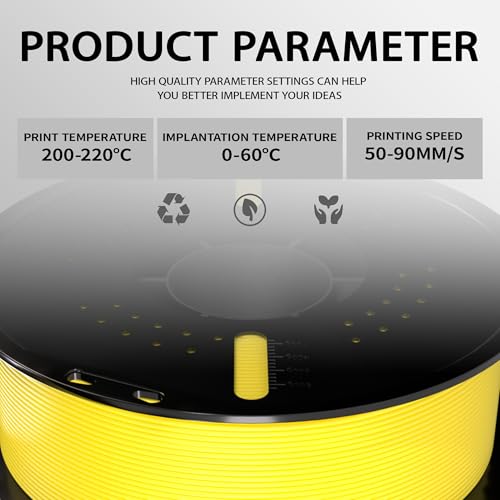 PLA+ Filament 1.75mm Yellow 1kg,Dimensional Accuracy +/- 0.02mm - color: Yellow