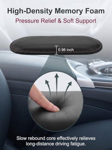 2 PCS Car Door Armrest Pads, Leather Memory Foam Knee Cushion