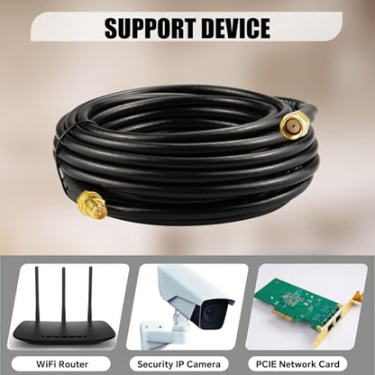 16.4ft WiFi Antenna Upgraded BMR200 Cable RP-SMA Male to RPSMA Female Coaxial Cable LMR200 Equivalent RP-SMA RF Coax Extension Cable Ultra Low Loss for WiFi Router,Wireless Network Card - color: 16.4ft