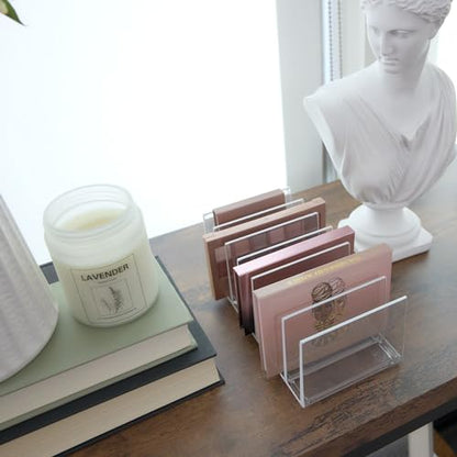 iDesign The Sarah Tanno Collection Plastic Cosmetics and Makeup Palette Organizer, 7-Compartment, Clear, 20.3 cm × 10.1 cm × 7.6 cm - size: 20.3 cm × 10.1 cm × 7.6 cm, style: Pallet Organizer
