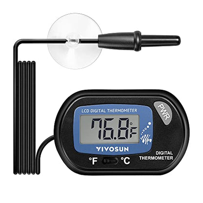 VIVOSUN 1-Pack LCD Digital Aquarium Thermometer - size: 1 pack