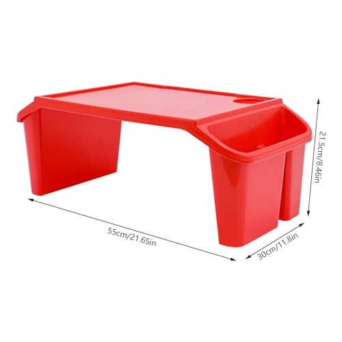 4 Pack Kids Lap Desk Tray, Plastic Breakfast Laptop Trays with Side Pockets, Portable Lap Desk, Activity Tray, Drawing, Stackable, Writing, Eating, Classroom,21.65" L x 11.8" W x 8.46" H