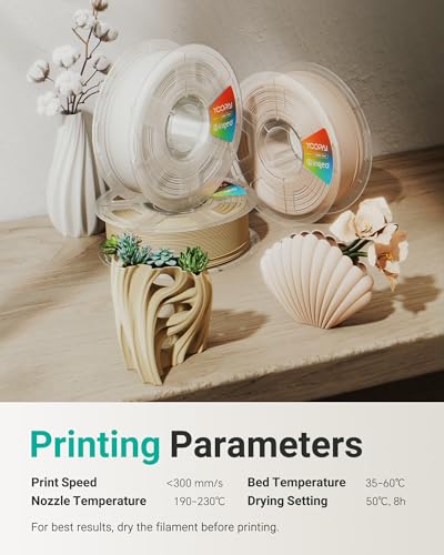 Matte PLA+ Filament 1.75mm, Soft Matte Finish, Reduced Layer Lines - color: Bone White