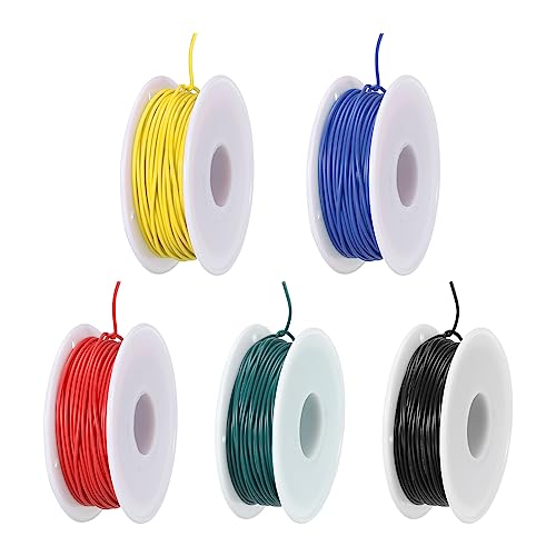 MECCANIXITY 28AWG Wire 28 Gauge Electrical Wire, PVC 1007 Stranded Wire Hook Up Wire Tinned Copper Wire 100m(328ft) 5 Colors for DIY Wiring Applications - size: 28AWG,328ft