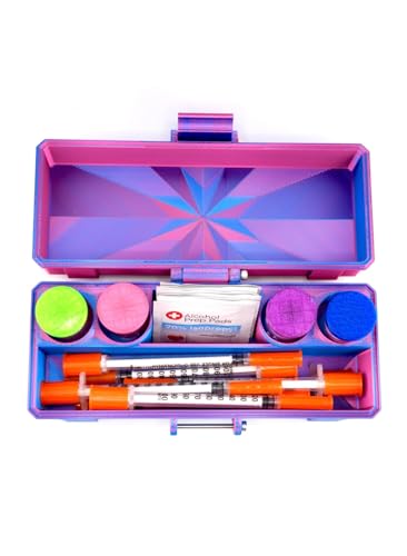 Vial Guard Storage Hard Case for 3ml, 5ml, 10ml, 30ml Vials, Secure Holder Multiple Sizes (Metalic, 4 x 3ml + Storage) - size: 4 x 3ml + Storage