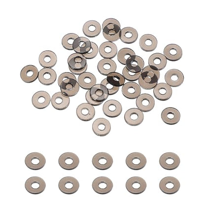uxcell 30 Pcs M2 PVC Flat Washers 2mm ID 5mm OD 0.8mm Thick Plain Washer Grommets Plastic Sheet Gasket Fastener Sealing Spacer Gasket Ring Water Hose Washers, Clear Black - size: 2mm x 5mm x 0.8mm