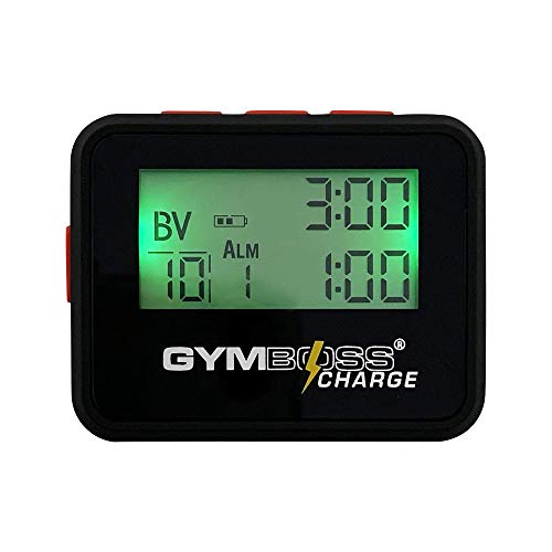 Gymboss Charge Interval Timer and Stopwatch - color: Black / Red
