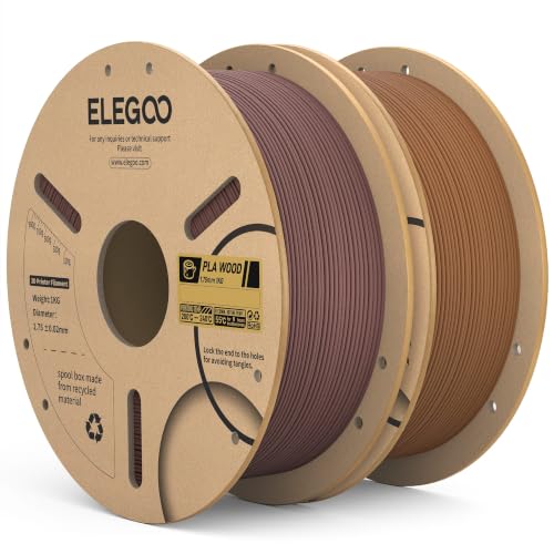 ELEGOO PLA 3D Printer Filament 1.75mm Walnut & Teak Wood 2KG - color: Walnut Wood & Teak Wood, size: 2kg