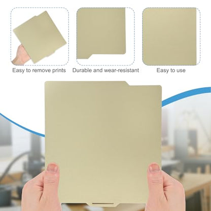 MECCANIXITY PEI Build Plate 257x257mm, Double Side Gold Textured PEI Sheet Spring Steel Build Plate for Bambu Lab P1P/P1S /X1/X1C/A1 3D Printer - size: 257x257mm, style: Double Side Gold PEI