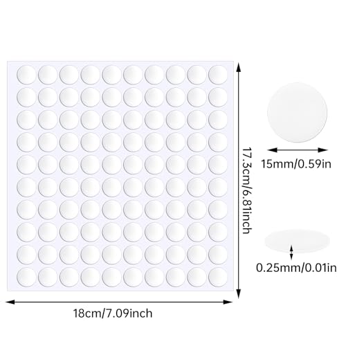 JANYUN 1500 Pcs Sticky Dots 15 mm Round Putty Clear Double Sided Tape - size: 15mm Round 1500pcs