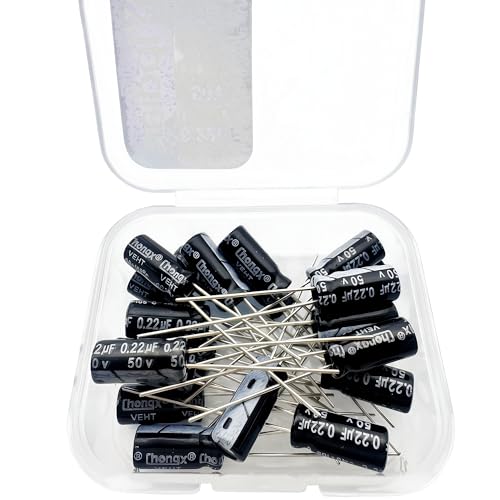 Electrolytic Capacitor YYipdian 0.22uF 50V 5x11mm High Temperature Resilience Aluminum Capacitors (Pack of 20) - size: 0.22uF 50V 5x11mm 20PCS