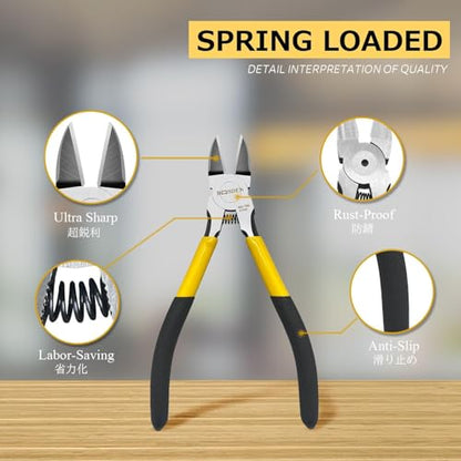 BOOSDEN Wire Cutter 6.5 inch Cutting Pliers Diagonal Cutter Metal Snipper - size: 6.5"- 1 Pack