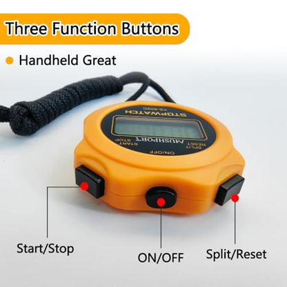 Stopwatch Timer, Digital Stop-Watch for Sports, Orange - style: non-waterproof-orange