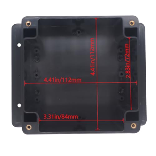 Project Box IP65 Waterproof Junction Box ABS Plastic Electrical Boxes DIY Electronic Project Case Power Enclosure with Fixed Ear 4.72x4.72x2.95 inch (120x120x75mm) - color: Black, size: 4.72"x4.72"x2.95"
