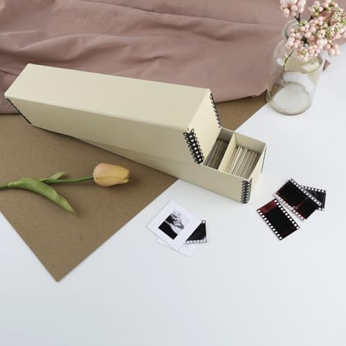 Lineco Archival Slide Storage Box with 6 Dividers, Tan-2.5" x 2.125" x 11"