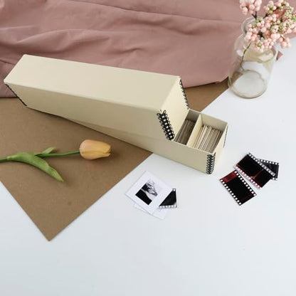 Lineco Archival Slide Storage Box with 6 Dividers, Tan-2.5" x 2.125" x 11"