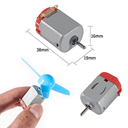 Electric DC TT Motors Kit Plastic Gears AA Battery Holder Case with Mini RC Motor 1.5-3V 15000RPM Electronic Wire Shaft Propeller 9V Battery Clip and Rocker Switch for DIY Science Projects - color: C kit
