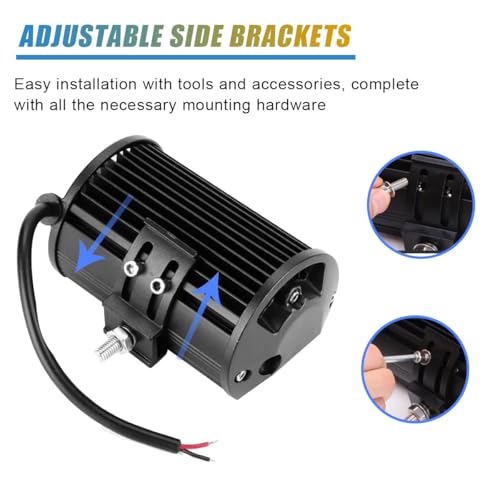 2PCS LED Light Bar Mounting Brackets, Adjustable Side Bracket Kit, Slide Base Bottom Mount Universal for Work Light Bars, LED Pod (902-3) - size: 902-3
