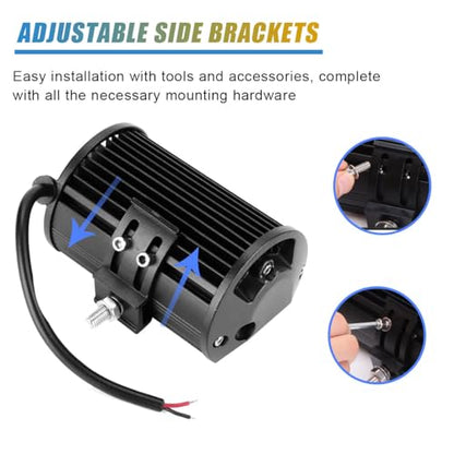 2PCS LED Light Bar Mounting Brackets, Adjustable Side Bracket Kit, Slide Base Bottom Mount Universal for Work Light Bars, LED Pod (902-3) - size: 902-3